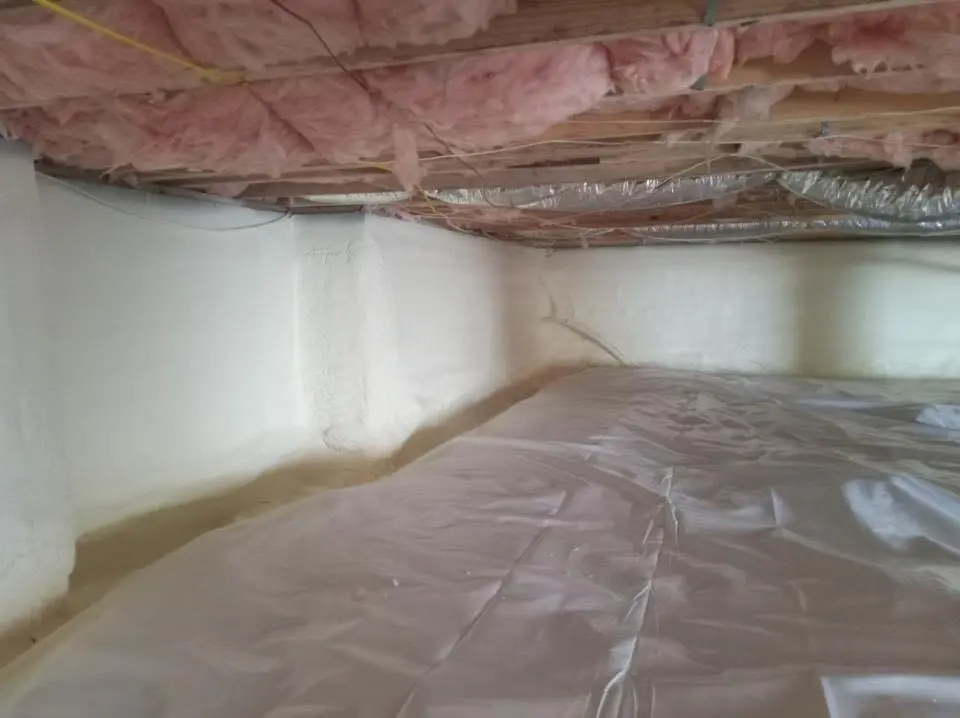 Crawl space encapsulation with closed-cell spray foam for Attic Insulation in Ware